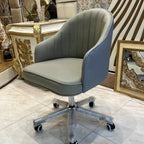 Contemporary Sage Green Tufted Swivel Chair