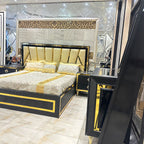 Luxurious Black and Gold Bedroom Set: Elegance Redefined