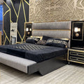 Opulent Black and Gold Bedroom Suite with Classic Details