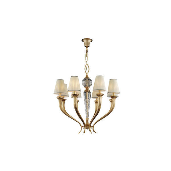 Elegant Five-Light Chandelier with Glass Accents