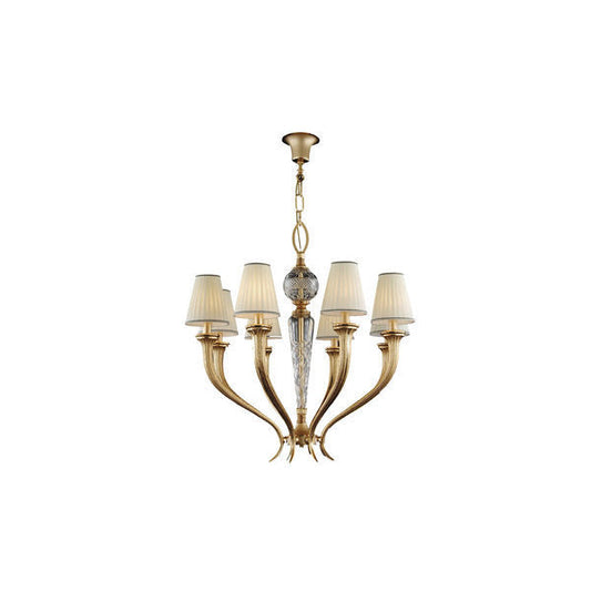 Elegant Five-Light Chandelier with Glass Accents