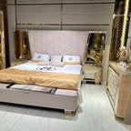 Contemporary Beige Living Room Set with Sleek Design and Gold Accents