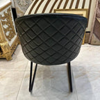 Elegant Black Quilted Leather Accent Chair