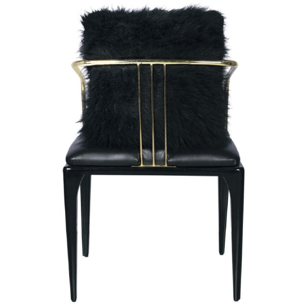 Bold Black Opulence: The Luxurious Faux Fur Accent Chair