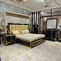 Luxurious Black and Gold Bedroom Set: Elegance Redefined