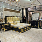 Luxurious Black and Gold Bedroom Set: Elegance Redefined