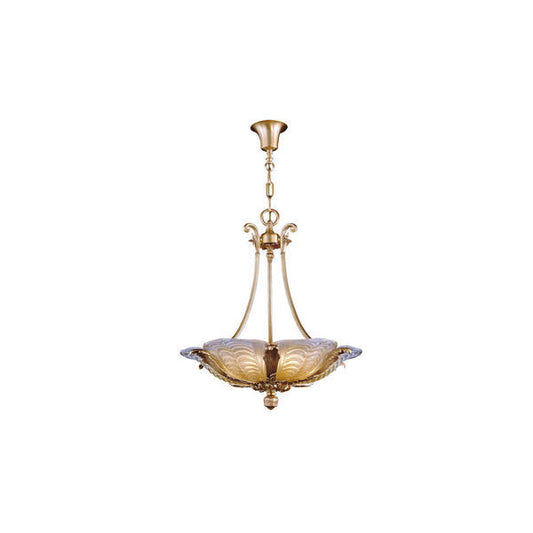 Elegant Gold and Amber Pendant Light Fixture