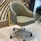 Contemporary Sage Green Tufted Swivel Chair