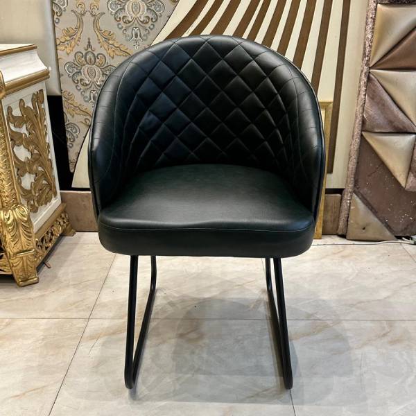 Luxe Black Quilted Leather Accent Chair