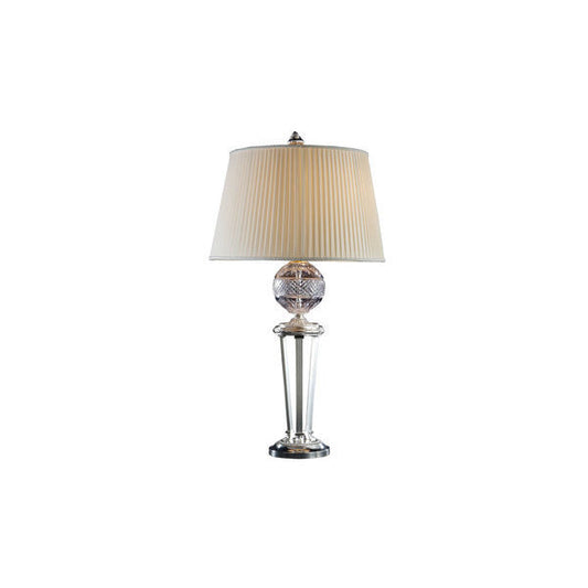 Elegant Crystal Table Lamp with Pleated Shade
