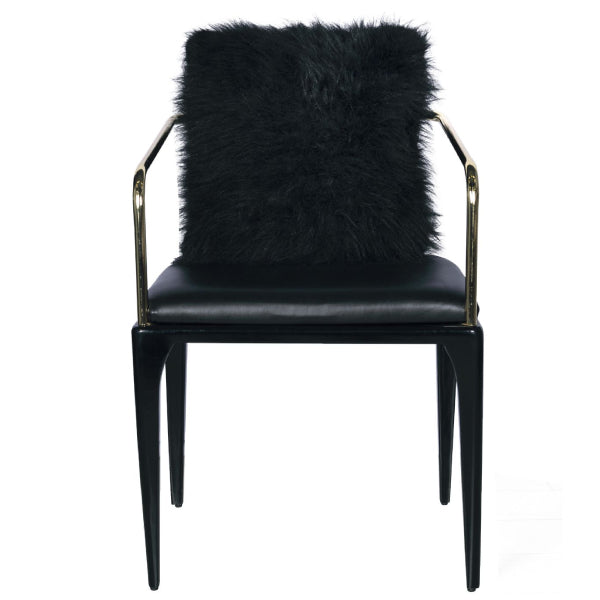 Bold Black Opulence: The Luxurious Faux Fur Accent Chair
