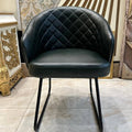 Elegant Black Quilted Leather Accent Chair