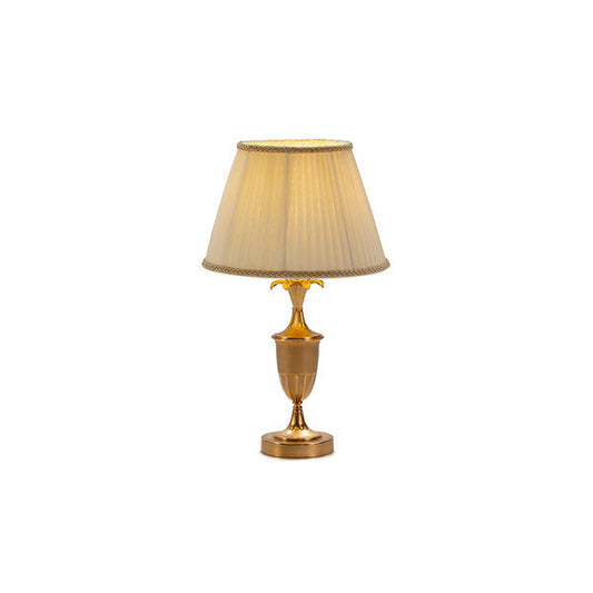 Elegant Gold Table Lamp with Pleated Shade