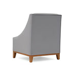 Modern Sophistication: The Light Gray Upholstered Accent Chair with Wooden Legs