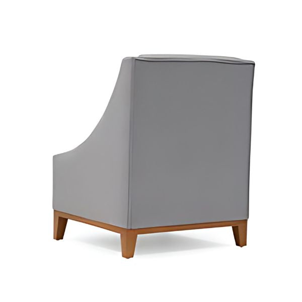 Modern Sophistication: The Light Gray Upholstered Accent Chair with Wooden Legs