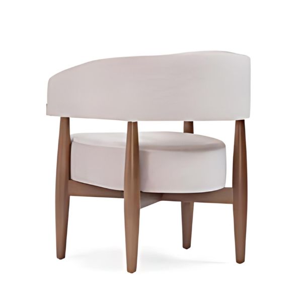 Chic Comfort: The Blush Upholstered Accent Chair with Wooden Legs