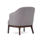 Timeless Comfort: The Light Gray Upholstered Accent Chair with Wooden Base