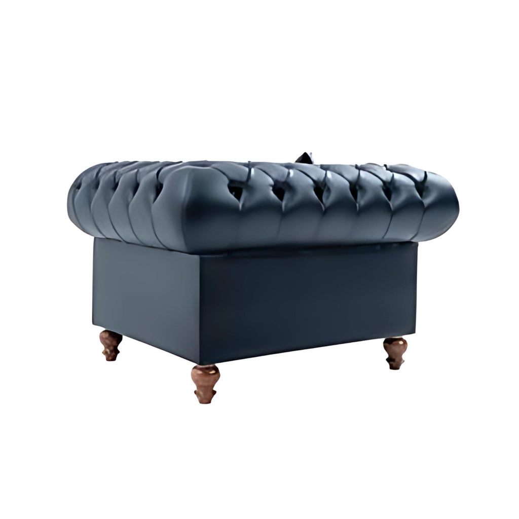 Classic Elegance: The Navy Blue Chesterfield Accent Chair