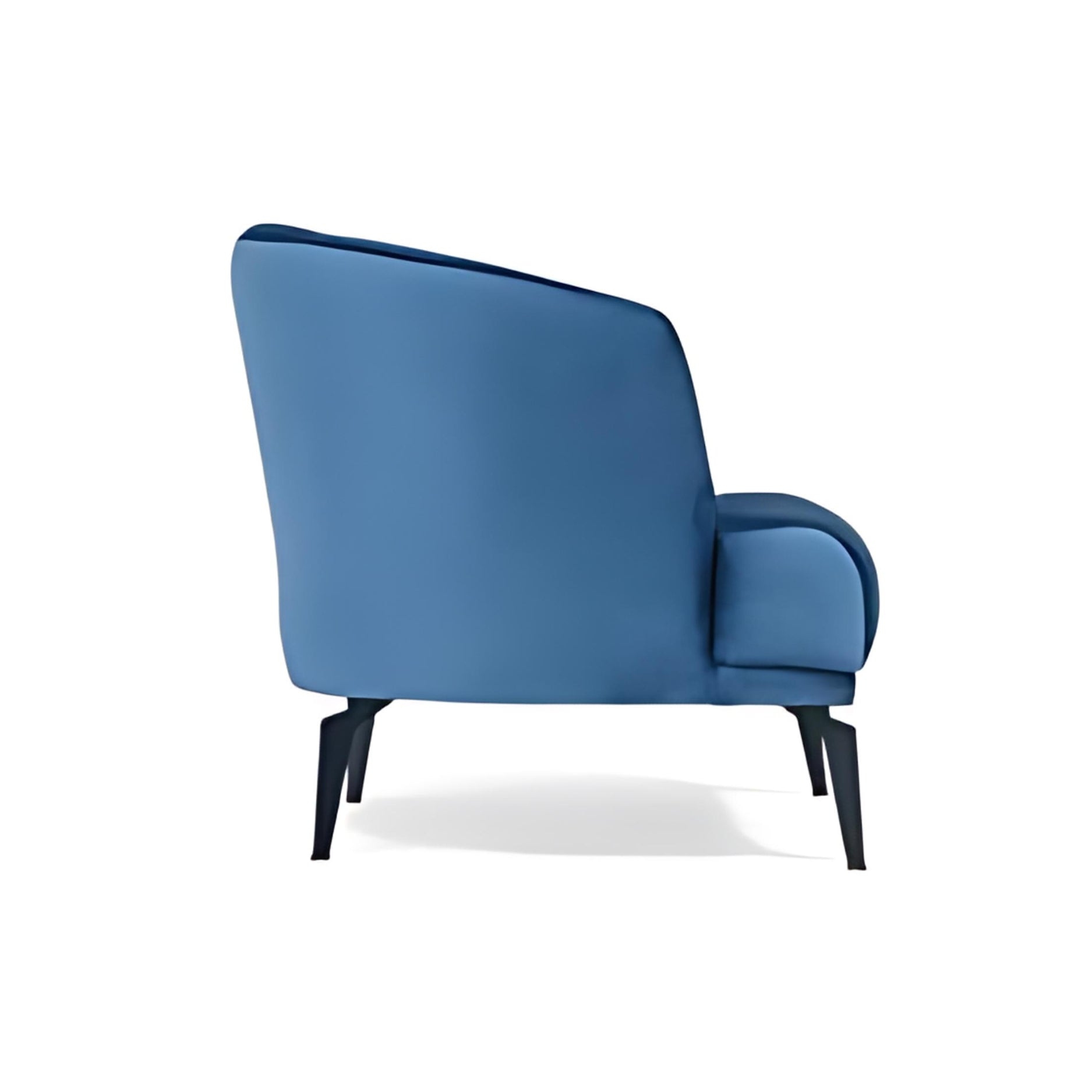 Contemporary Flair: The Velvet Blue Accent Chair with Metal Legs