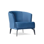 Contemporary Flair: The Velvet Blue Accent Chair with Metal Legs