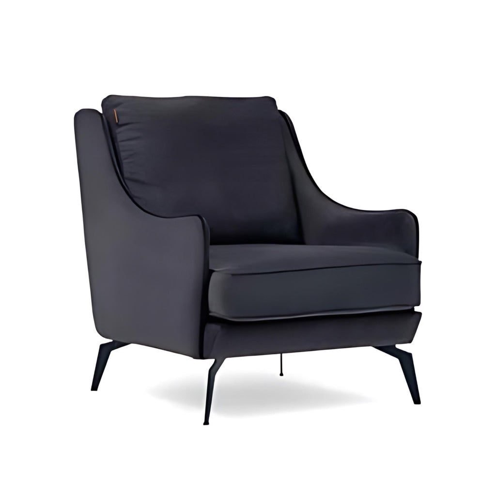 Sleek Comfort: The Dark Gray Upholstered Accent Chair with Metal Legs