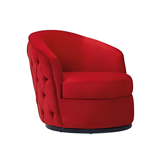 Chic Circular Seating: The Plush Magenta Lounge with Metallic Base