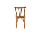Classic Light Wood Dining Chair with Brown Upholstered Seat