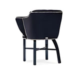 Elegant Black Upholstered Armchair with Nailhead Trim