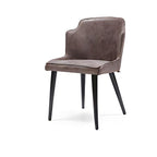 Chic Brown Upholstered Armchair with Black Legs: A Stylish Blend of Comfort and Modern Design