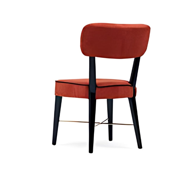 Stylish Red Upholstered Armchair with Black Legs