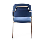 Contemporary Blue Velvet Armchair with Gold Legs: A Trendy Fusion of Comfort and Style