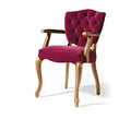 Luxurious Burgundy Upholstered Armchair with Elegant Accents