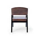 Contemporary Brown Leather Armchair with Black Frame