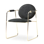 Modern Round Upholstered Armchair with Gold Frame: A Chic Statement Piece