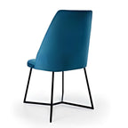 Stylish Teal Upholstered Dining Chair with Black Base: A Modern Touch of Elegance