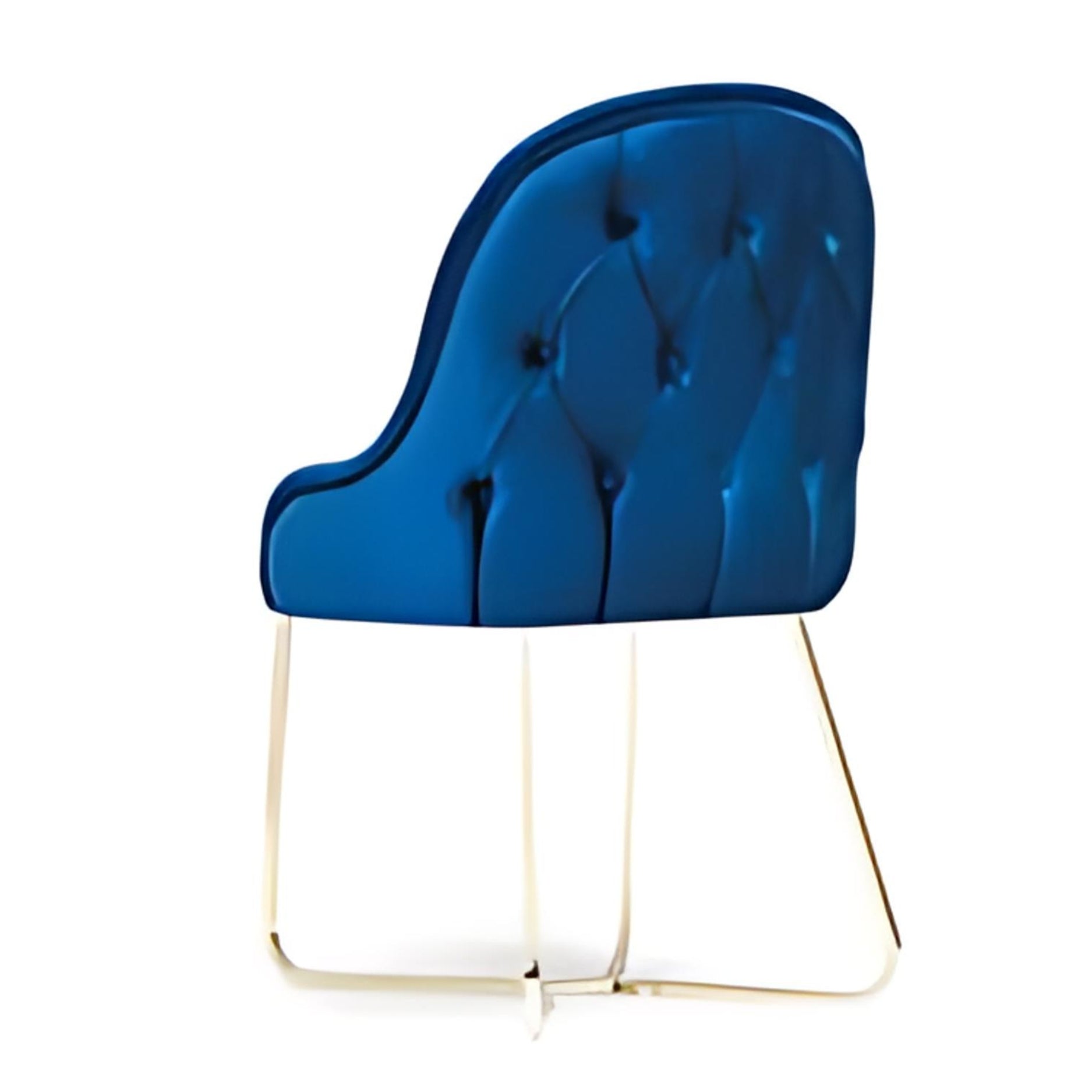 Vibrant Blue Velvet Armchair with Gold Frame: A Bold Statement Piece