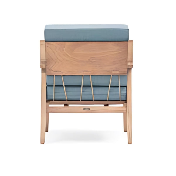 Coastal Chic: The Light Blue Upholstered Accent Chair with Wooden Frame