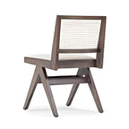 Rustic Cane Back Dining Chair with Dark Wood Frame
