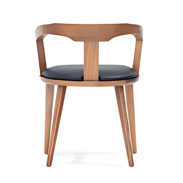 Contemporary Black Upholstered Armchair with Elegant Light Wood Frame: A Stylish Fusion of Comfort and Modern Design