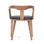 Contemporary Black Upholstered Armchair with Elegant Light Wood Frame: A Stylish Fusion of Comfort and Modern Design