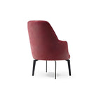 Bold Elegance: The Burgundy Velvet Accent Chair with Sleek Black Legs
