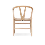Elegant Natural Wood Chair with Woven Seat