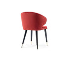 Vibrant Red Upholstered Armchair with Black Legs: A Bold Blend of Comfort and Style