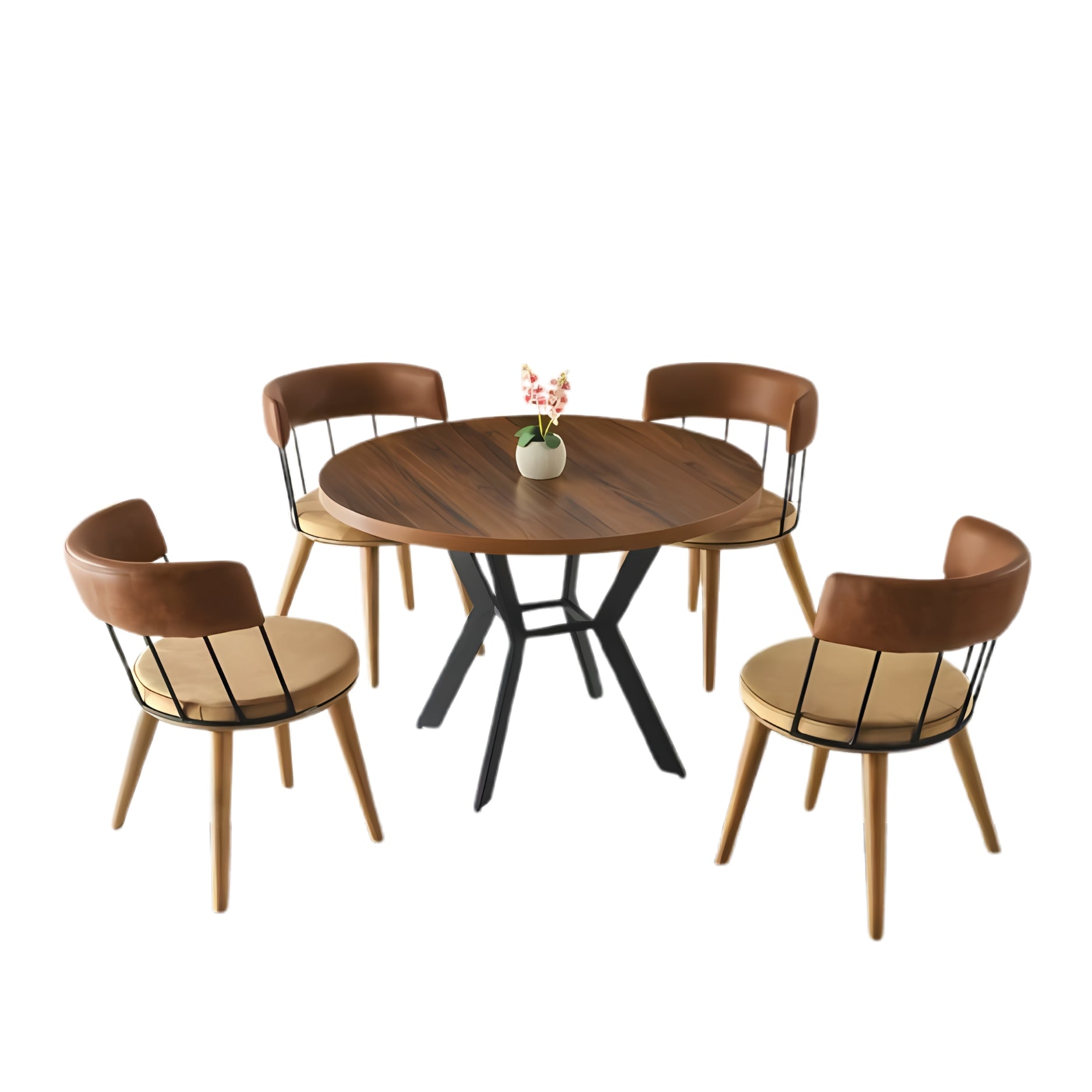 Contemporary Round Dining Set: A Blend of Comfort and Style