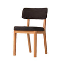 Minimalist Black Upholstered Dining Chair with Natural Wood Frame
