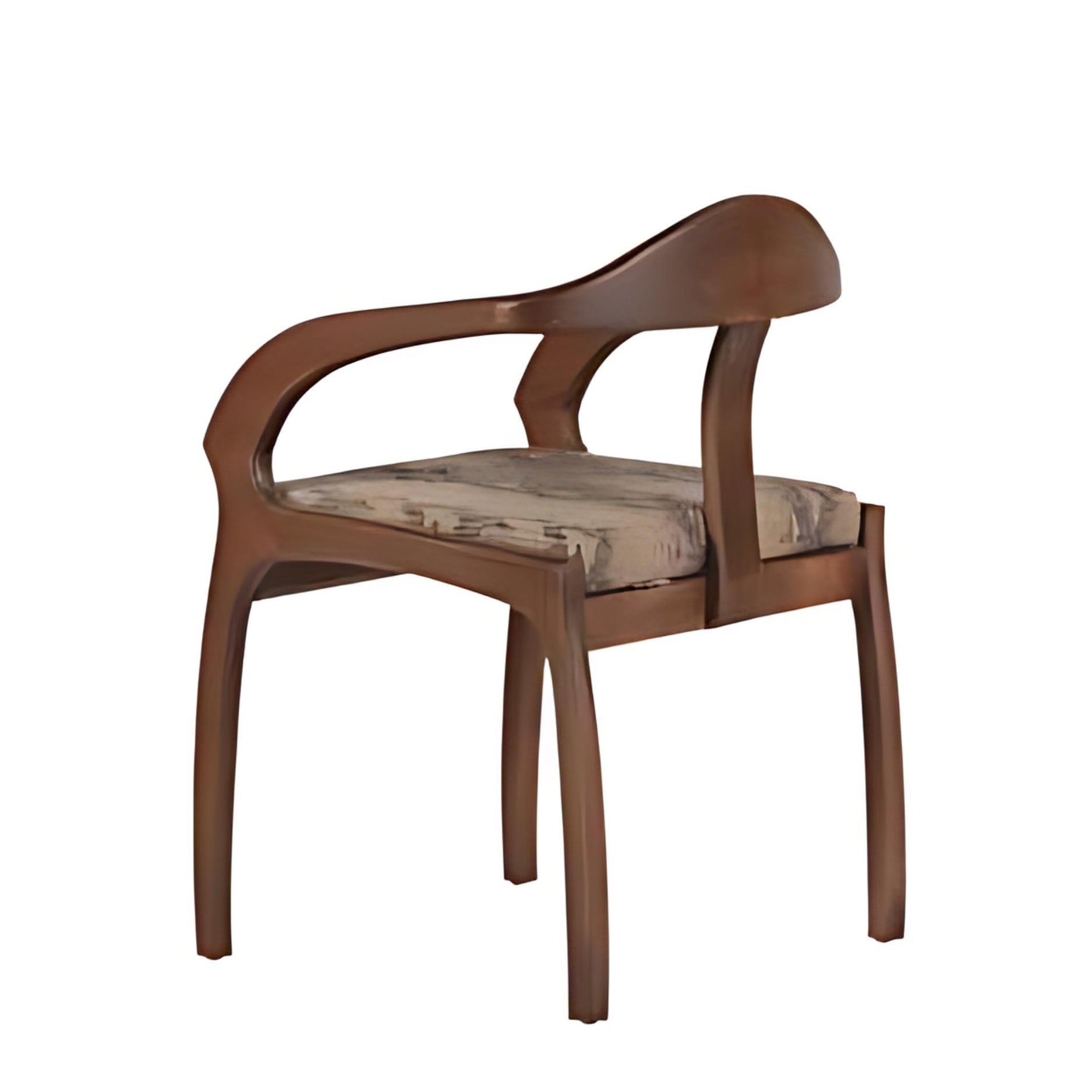 Stylish Marble Print Dining Chair with Sleek Wooden Frame