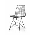 Modern Black Wire Chair with Cushioned Seat for Stylish Comfort