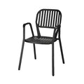 Sleek Black Slatted Armchair for Modern Spaces