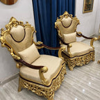 Designer Bedroom Set with Textured Upholstery and Sleek Nightstands