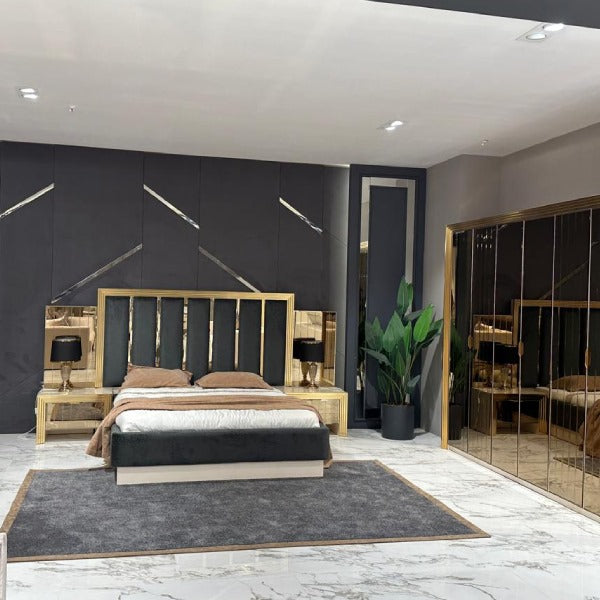 Modern Bedroom Furniture with Velvet Accents